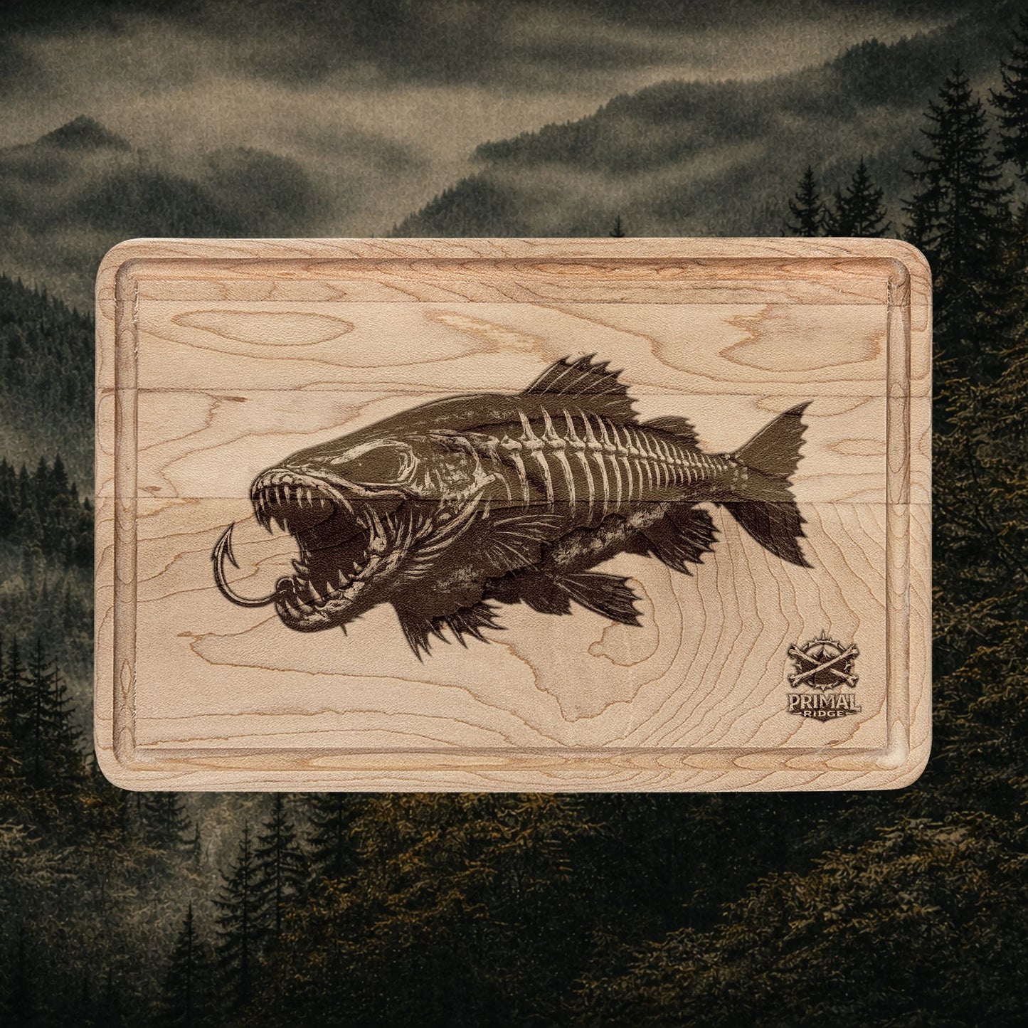 Phantom largemouth Fish Wooden Cutting Board