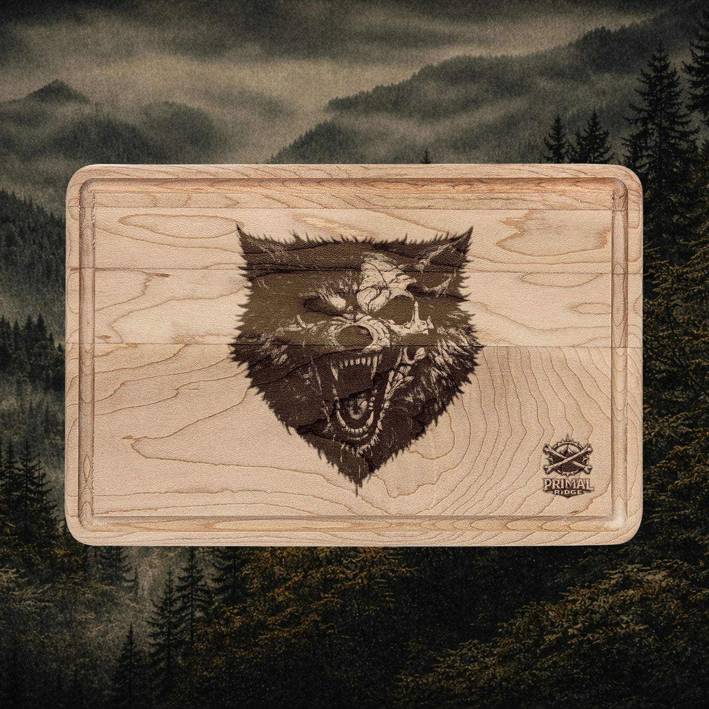 Phantom Wolf Wooden Cutting Board