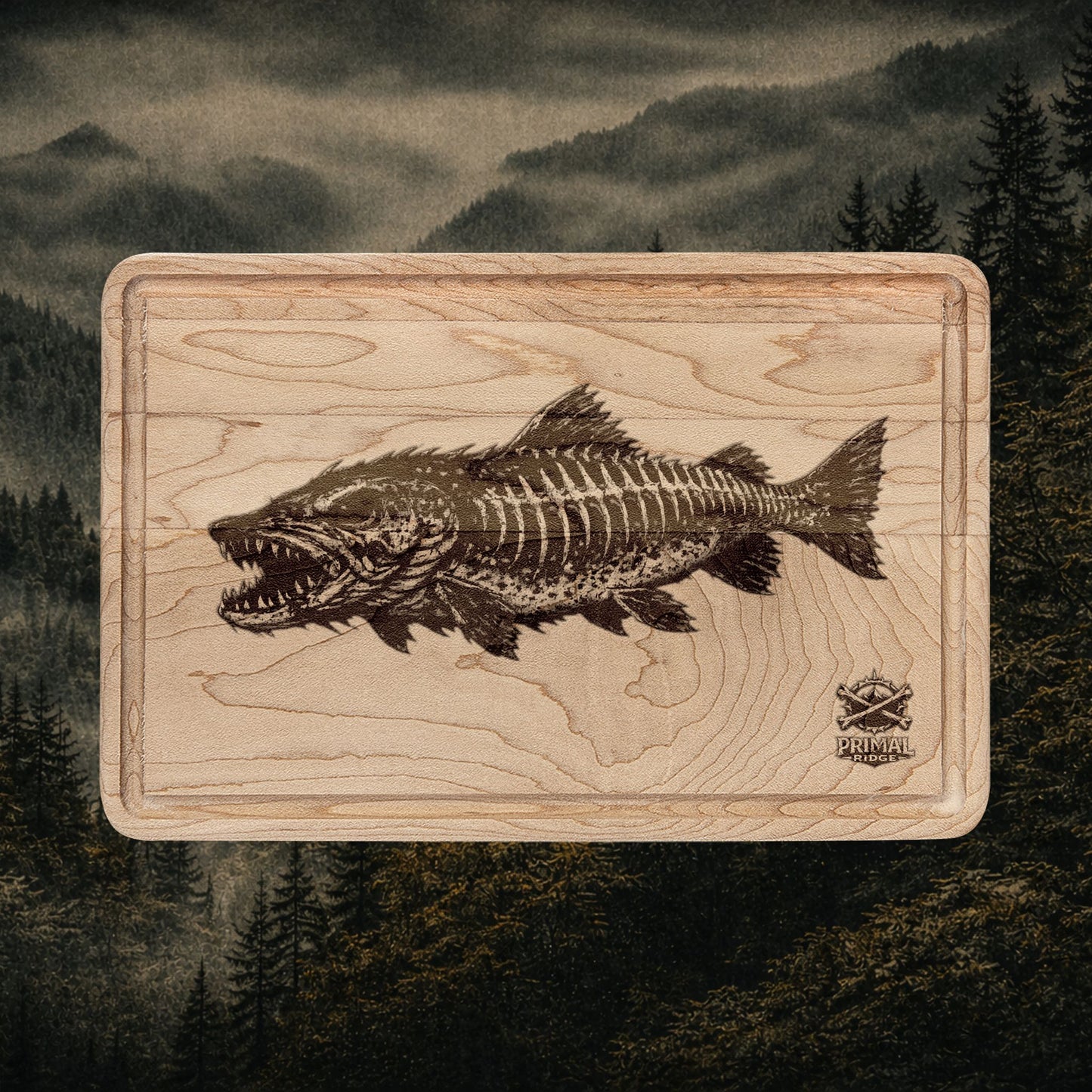 Phantom Trout Fish Wooden Cutting Board